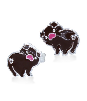 Brown Pig Kid Stud Earring STS-3807 (CO4+CO14)